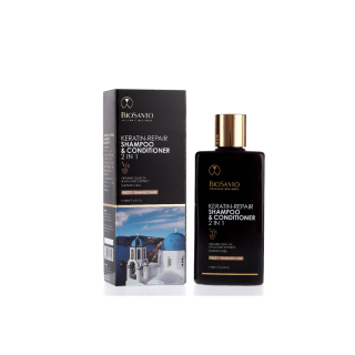 BIOSANTO keratinový regenerační šampon a kondicioner 200 ml 2 v 1