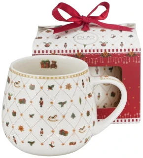 Porcelánový hrnek v dárkové krabičce Ornament Joy 430 ml